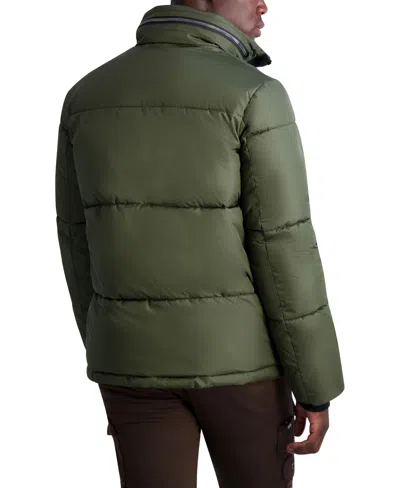 Karl Lagerfeld Puffer With Chest Pockets In Green