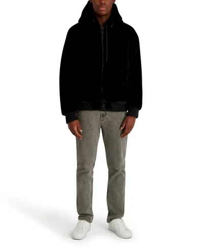 Karl Lagerfeld Paris Reversible Zip Front Faux Fur Jacket In Black