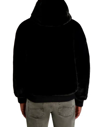 Karl Lagerfeld Paris Reversible Zip Front Faux Fur Jacket In Black