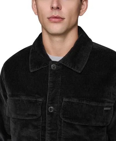 Karl Lagerfeld Paris Men's Corduroy Collared Shirt Jacket In Black
