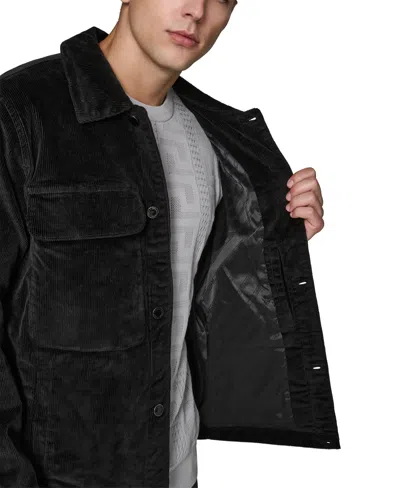 Karl Lagerfeld Paris Men's Corduroy Collared Shirt Jacket In Black