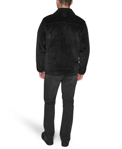 Karl Lagerfeld Paris Men's Corduroy Collared Shirt Jacket In Black