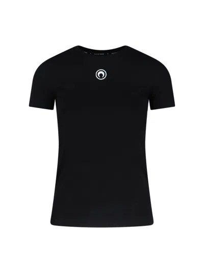 Marine Serre T-shirt  Cotton Logo In Black