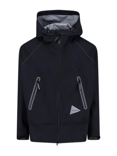 And Wander Logo Zip Jacket In Black