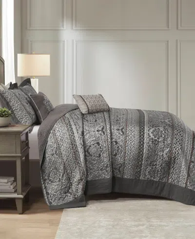 Madison Park Bellagio Quilted 5-pc. Bedspread Set, Queen In Gray
