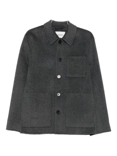 Amaranto Point-collar Shirt Jacket In Gray