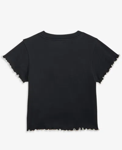 With Jules Girls 7-16 Lettuce-edge Cotton Bow T-shirt In Black
