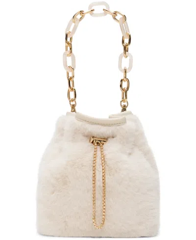 Aldo Ilynnaa Faux Fur Bucket Bag In Neutral