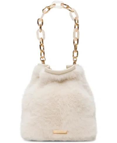 Aldo Ilynnaa Faux Fur Bucket Bag In Neutral