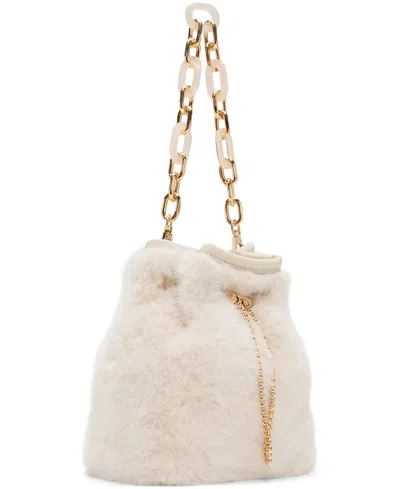 Aldo Ilynnaa Faux Fur Bucket Bag In Neutral