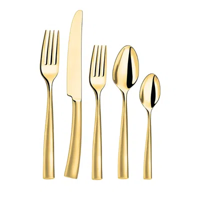 Couzon Side Pvd Gold 5-piece Flateware Place Setting In Gold