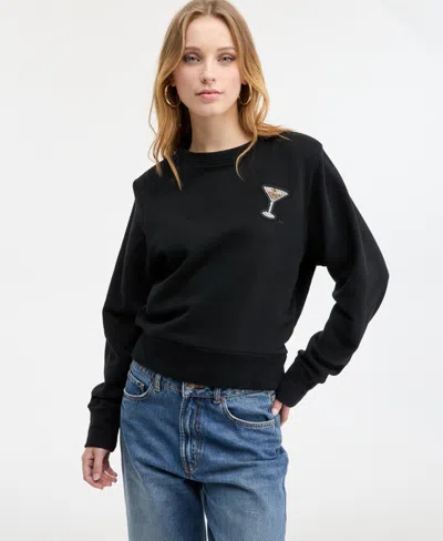 Hugo Boss Women's Martini Applique Sweatshirt In Black