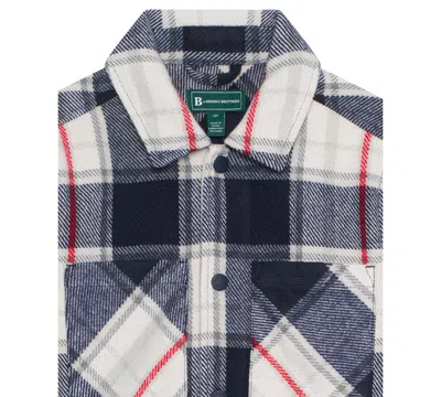 B By Brooks Brothers Big Boys Plaid Long Sleeve Shacket In Blue