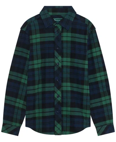 B By Brooks Brothers Big Boys Plaid Long Sleeve Shirt In Multi