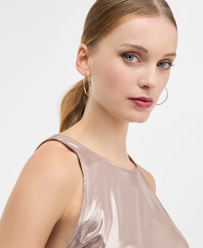 Hugo Boss Women's Lame Cowl-back Sleeveless Top In Gold
