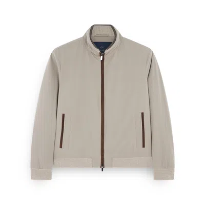 Paul & Shark Bomber Typhoon® Re-4x4 Stretch With Suede Details In Brown