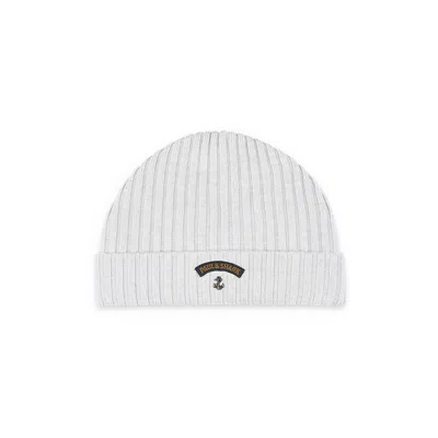 Paul & Shark Ribbed Beanie Hat In Brown