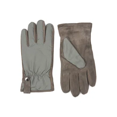 Paul & Shark Typhoon® Silk And Suede Gloves In Brown