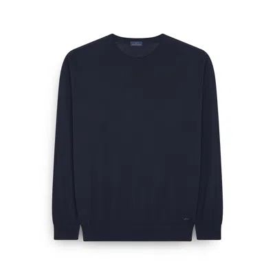 Paul & Shark Ultrafine Merino Wool Sweater With Shark Embroidery In Blue