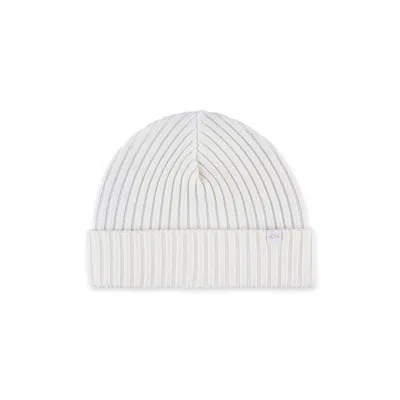 Paul & Shark Soft Cool Touch Wool Beanie In White