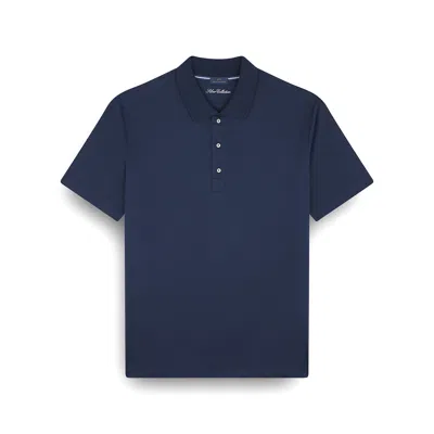 Paul & Shark Double Mercerised Cotton Jersey Polo Shirt With Shark Fin Embroidery In Blue
