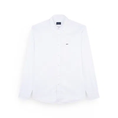 Paul & Shark Oxford Cotton Shirt With Shark Embroidery In White