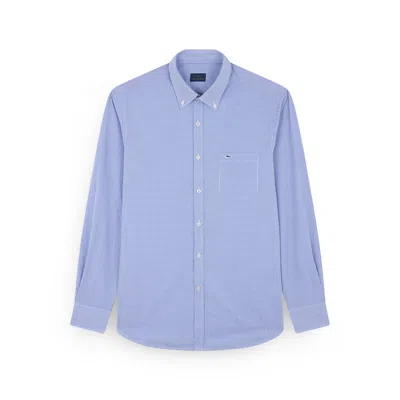 Paul & Shark Cotton Poplin Shirt With Striped Pattern In Blue