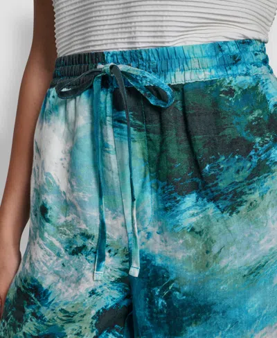 Dkny Women's Printed Pull-on Pants In Green