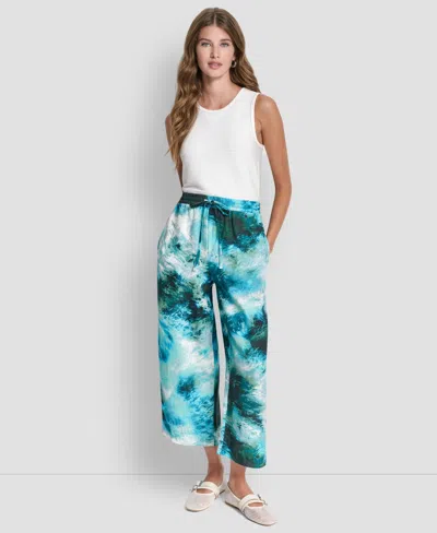 Dkny Women's Printed Pull-on Pants In Green