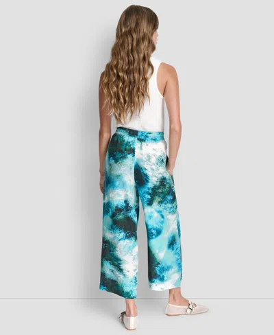 Dkny Women's Printed Pull-on Pants In Green