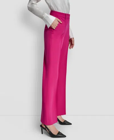 Dkny Pintuck Fit And Flare Pants In Pink