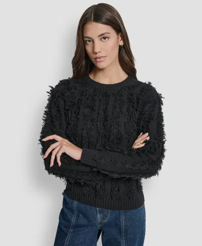 Dkny Jeans Women's Long Sleeves Sweater In Black