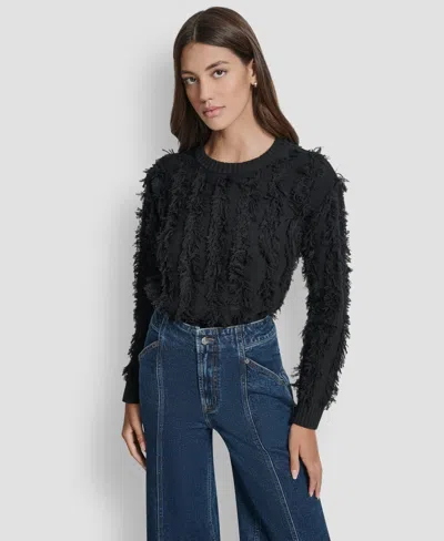 Dkny Jeans Women's Long Sleeves Sweater In Black