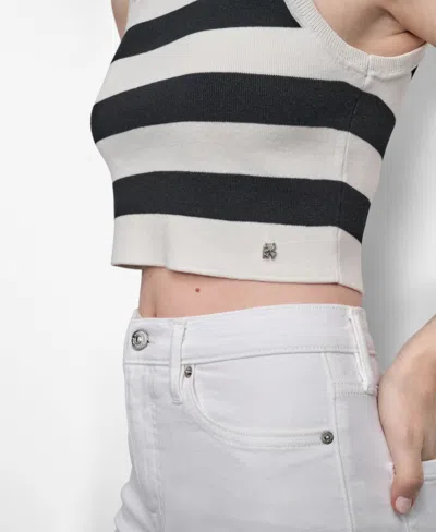 Dkny Jeans Women's Cropped Sleeveless Sweater In Black