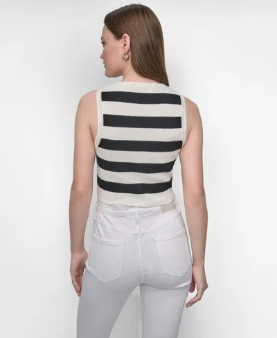 Dkny Jeans Women's Cropped Sleeveless Sweater In Black