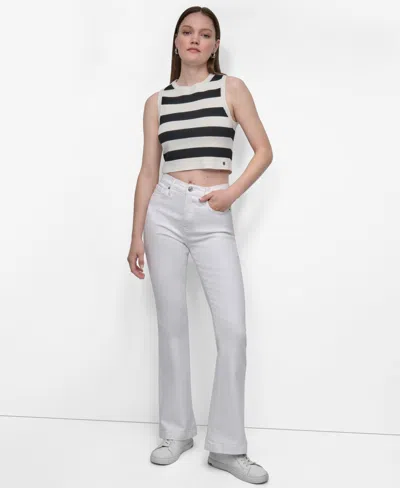 Dkny Jeans Women's Cropped Sleeveless Sweater In Black