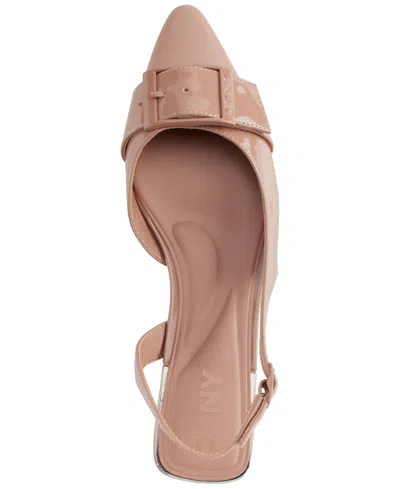 Dkny Clemma Buckle Slingback Flats In Brown