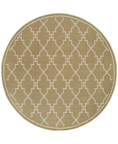 Oriental Weavers Marina 7765 7'10" Indoor/outdoor Round Area Rug In Brown