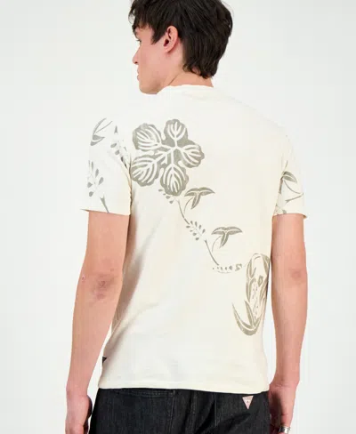 Guess Men's Japanese Floral Graphic T-shirt In White