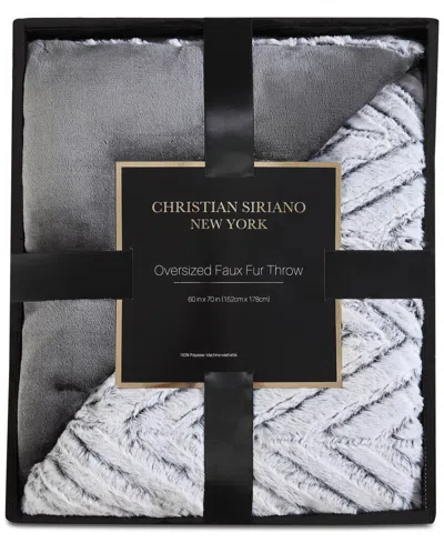 Christian Siriano New York Christian Siriano Luxury Faux Fur Throw In Gray