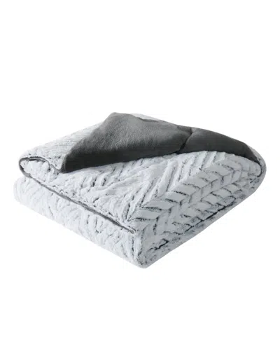 Christian Siriano New York Christian Siriano Luxury Faux Fur Throw In Gray