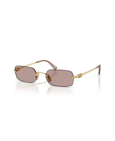 Miu Miu Sonnenbrille Mit Eckigem Gestell In Pink