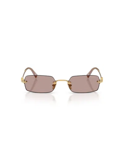 Miu Miu Sonnenbrille Mit Eckigem Gestell In Pink