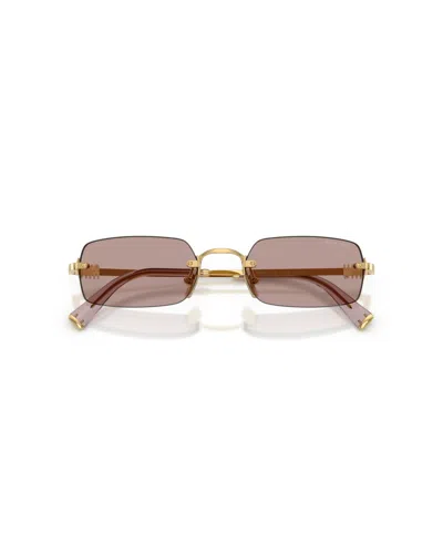 Miu Miu Sonnenbrille Mit Eckigem Gestell In Pink