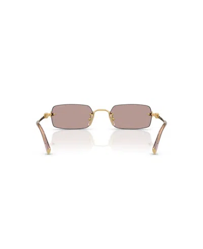 Miu Miu Sonnenbrille Mit Eckigem Gestell In Pink