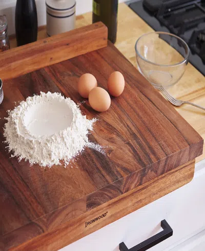 Ironwood Acacia Counter Top Board With Gravy Groove In Brown
