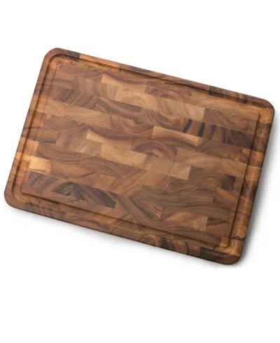 Ironwood Acacia Large Prep End Grain With Channel In Brown