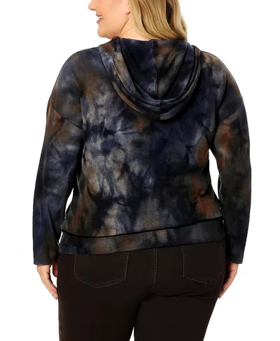 Coin 1804 Plus Size Tie Dye Cozy Pocket Pullover Sweatshirt In Multi