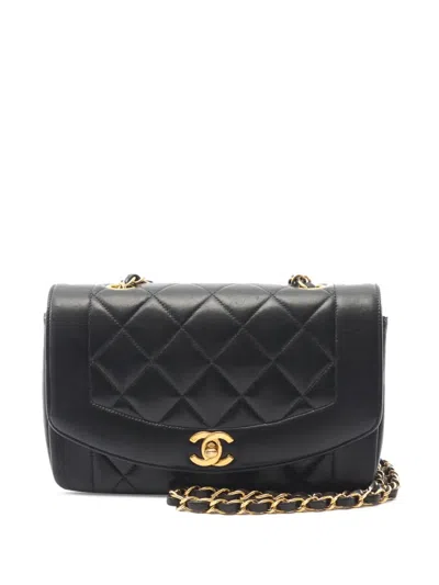 Pre-owned Chanel 1996-1997 Medium Diana Flap Bag Shoulder Bag In Black