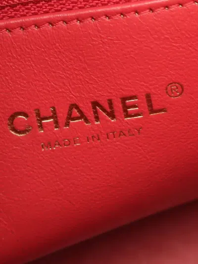 Pre-owned Chanel 2018 Small Quilted Caviar Business Affinity Satchel In Red